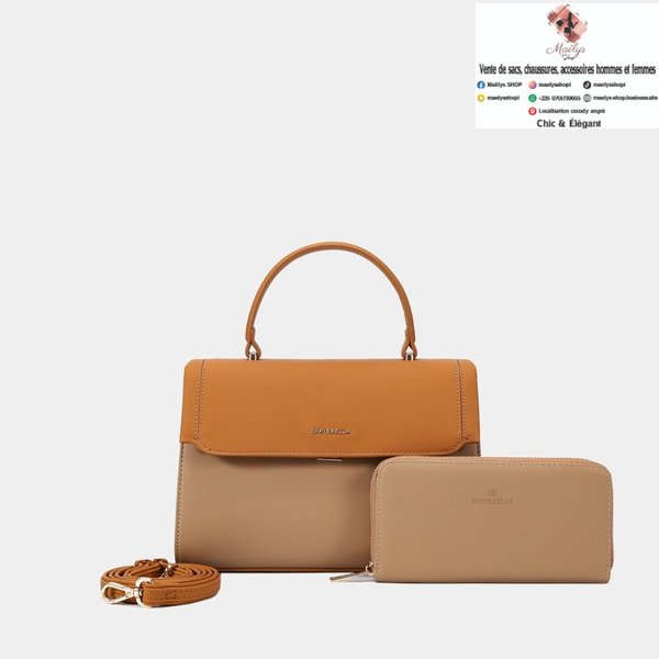 Sac à main élégant bicolore