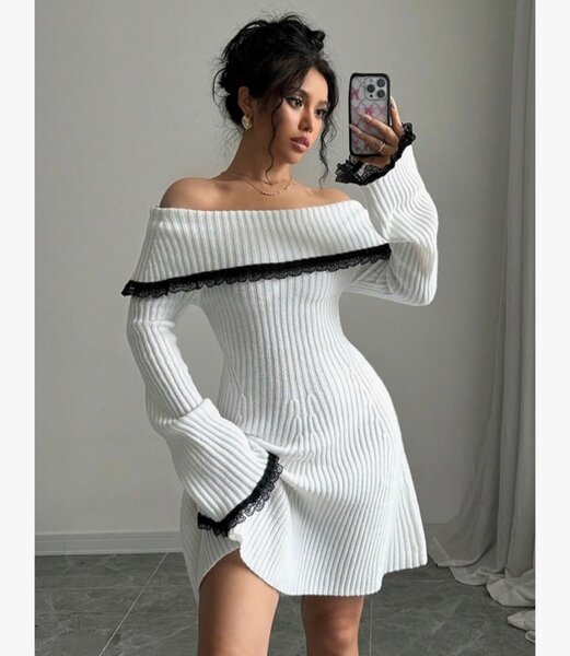 трикотажное мини платье