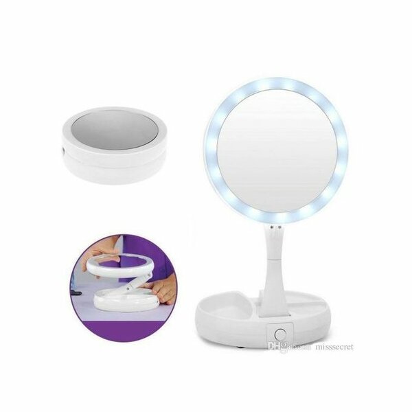 Miroir De Maquillage Avec Lampe LED Pliable