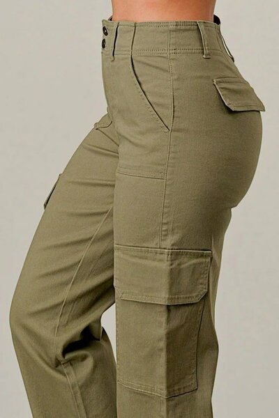 Pantalon cargo taille haute