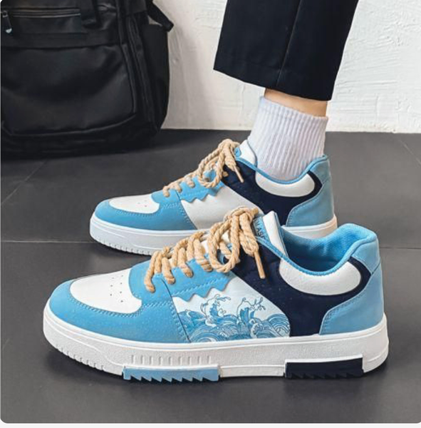 Baskets casual à motif vague