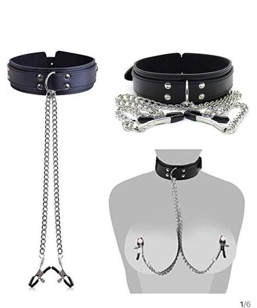 Collier BDSM avec chaînes