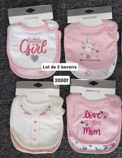 Bavoirs Bébé Lot 2 Roses