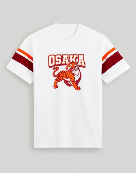 t-shirt OSAKA imprimé tigre blanc