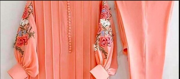 Fancy embroidery lilen 2pcs