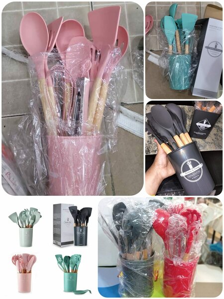 USTENSILES DE CUISINE EN SILICONE 11 PIECES