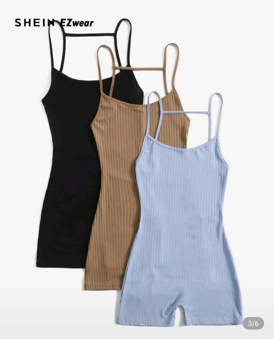 Combi-short côtelé femme