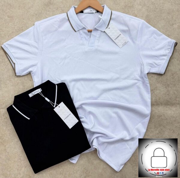 Polo classique blanc et noir