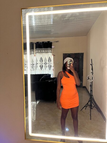 Thrift orange dress