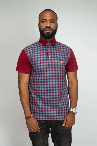 Polo à carreaux homme élégant