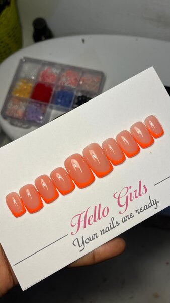 Faux Ongles Colle Rose