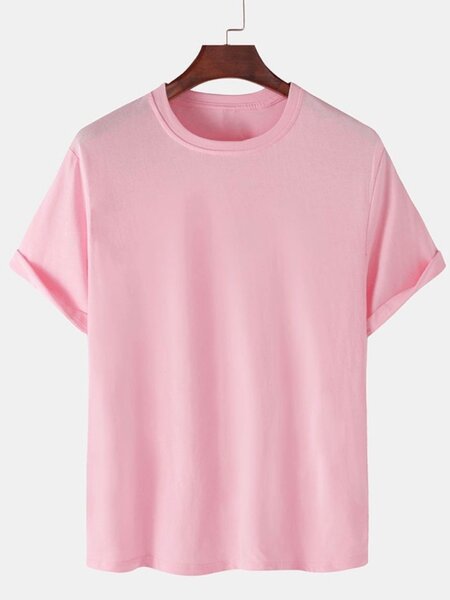 T-shirt unisexe rose en coton