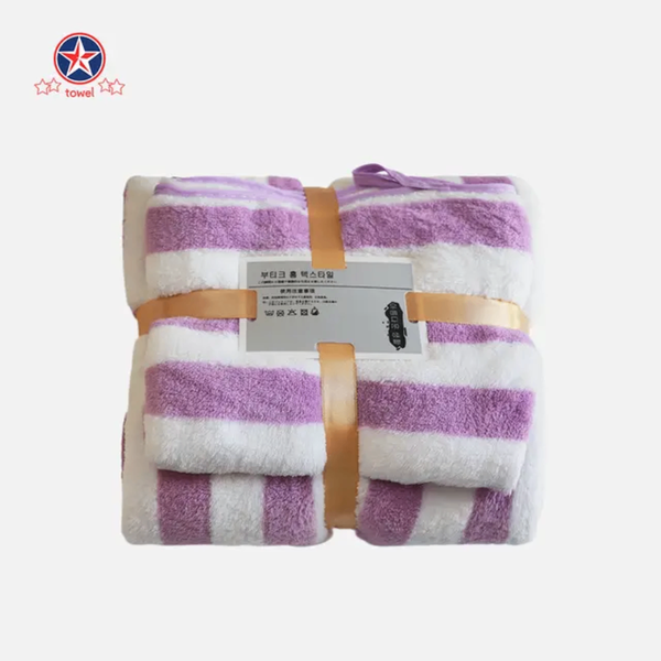 Serviettes de bain rayées