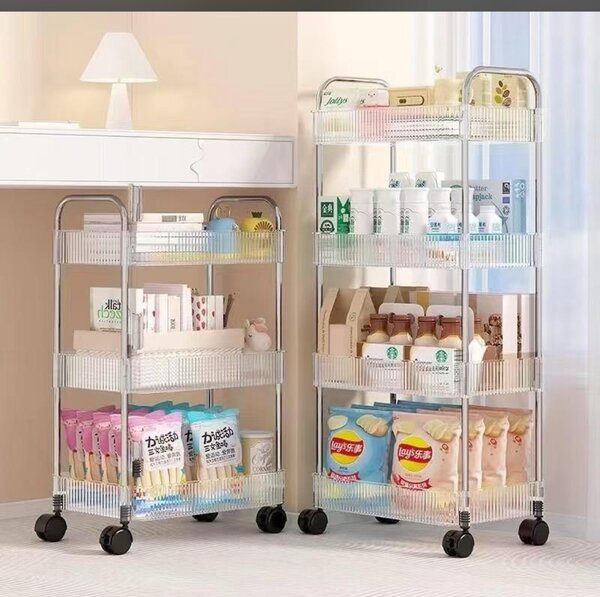 Glass Trolley/shelves 3 Tires