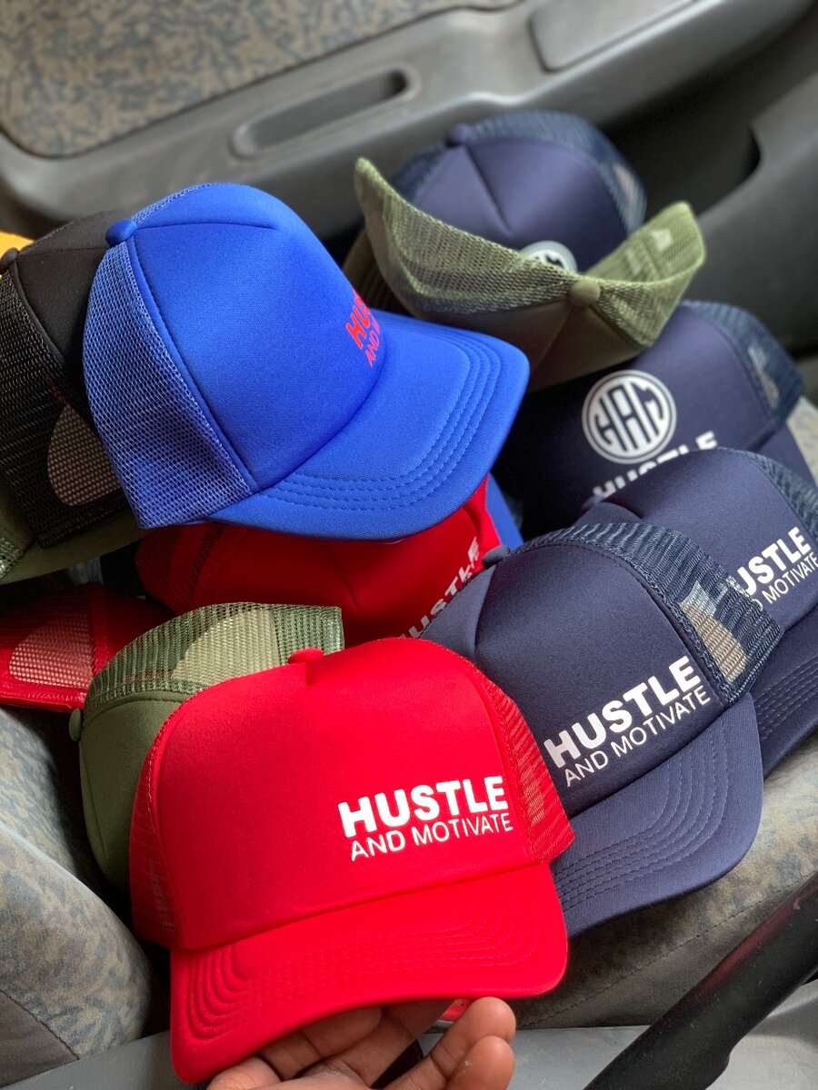 Hustle and Motivate caps k65