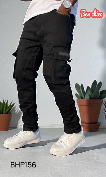 Pantalon cargo noir homme