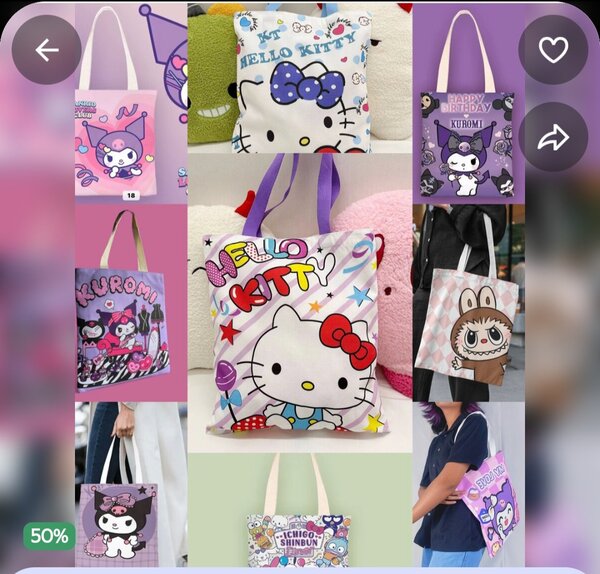 Tote Bag Hello Kitty Design
