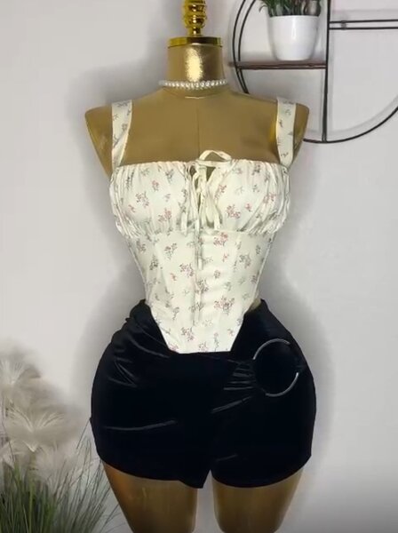 Corset and shorts combo