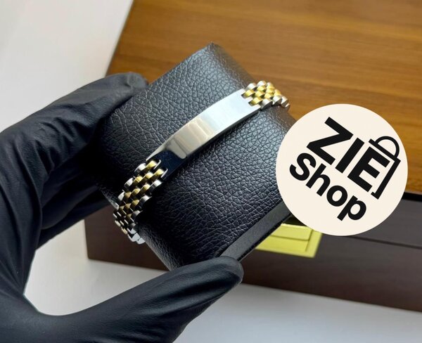 Bracelet en acier bicolore