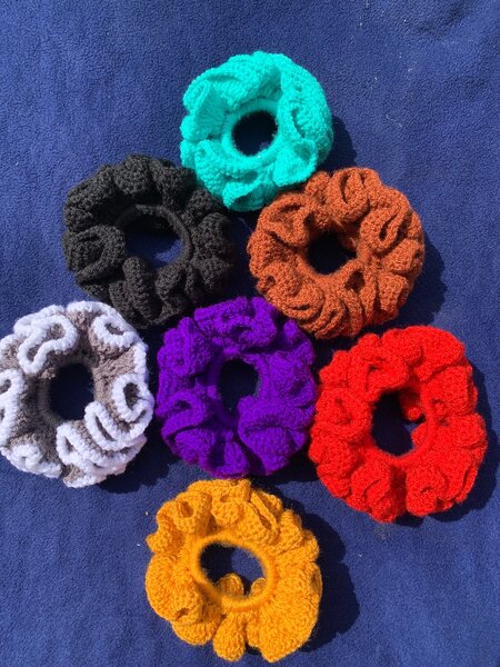 Chouchous crochet colorés