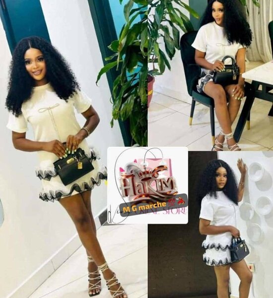 Robe Blanche Élégante Femme