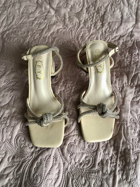 Nude Block Sandal Heels Size 36