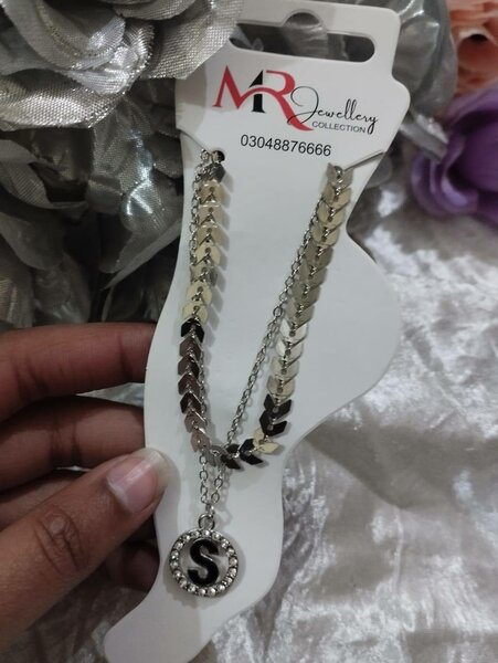 Golden Heavy Imported S Alphabet Necklace For Women / Girls