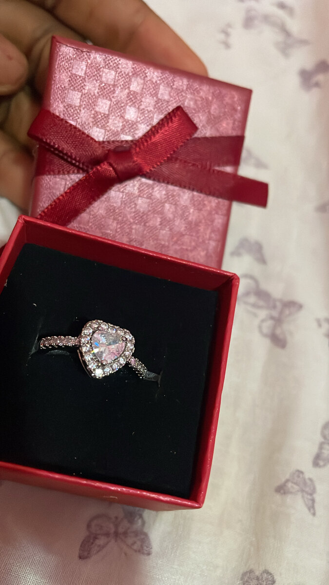 Bague cœur scintillante