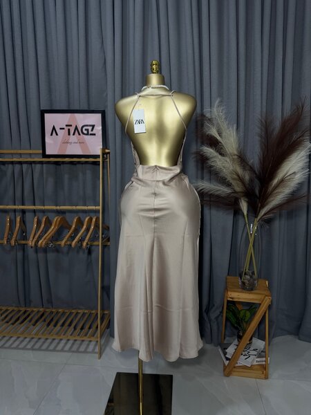 Zara midi satin dress