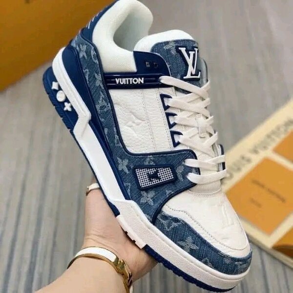Baskets Louis Vuitton bleu blanc