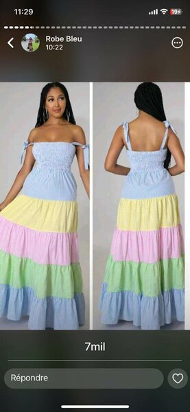 Robe Bohème Multicolore Été