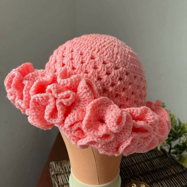 Crochet Ruffle Hat