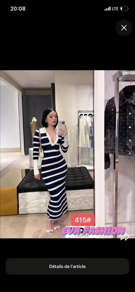 Robe longue rayée élégante