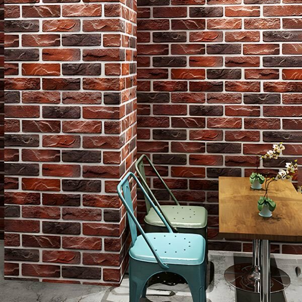 Papier peint brique rouge