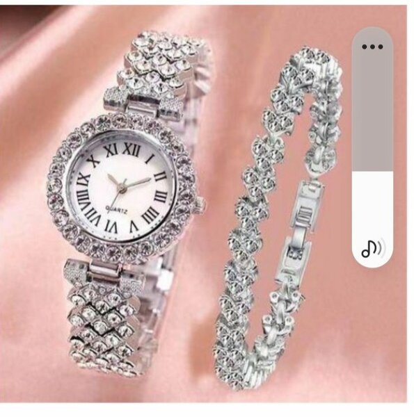 Montre +Bracelet argent Femme