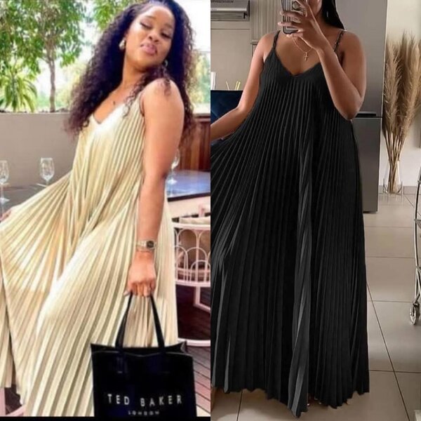 Robe plissée élégante 6couleur