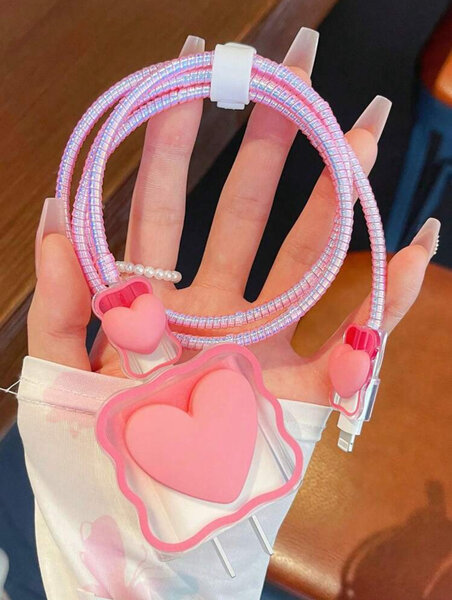 Câble USB Rose Coeur