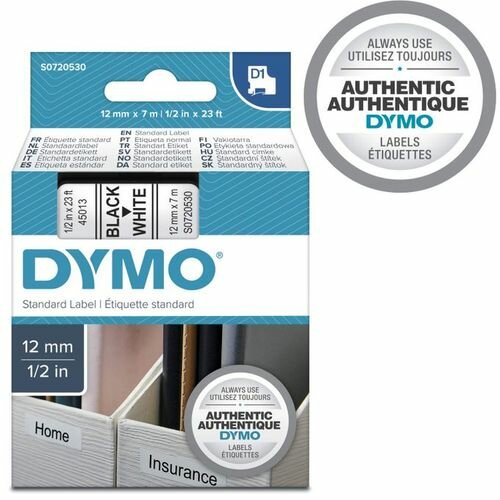 Dymo Ruban D'étiquette Noir Sur Blanc Pour Dymo D1