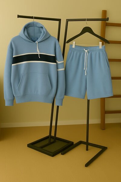 Ensemble sweat et short bleu