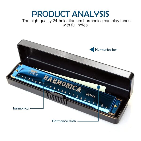 Harmonica 24 Trous Titane