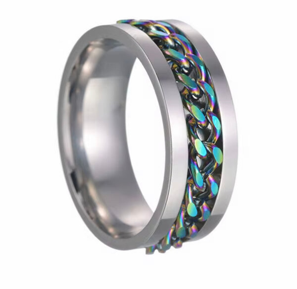 Bague Spinner Arc-en-Ciel Unique