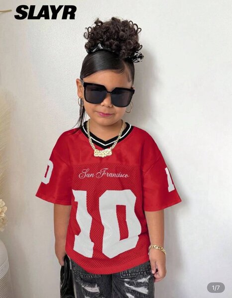 Maillot enfant rouge stylé