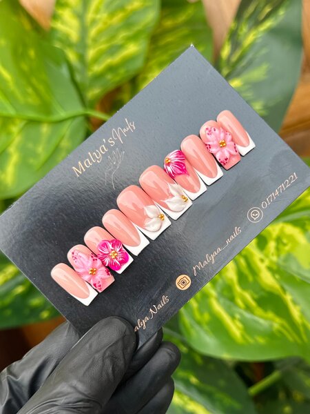 Ongles Press-ons Fleuris