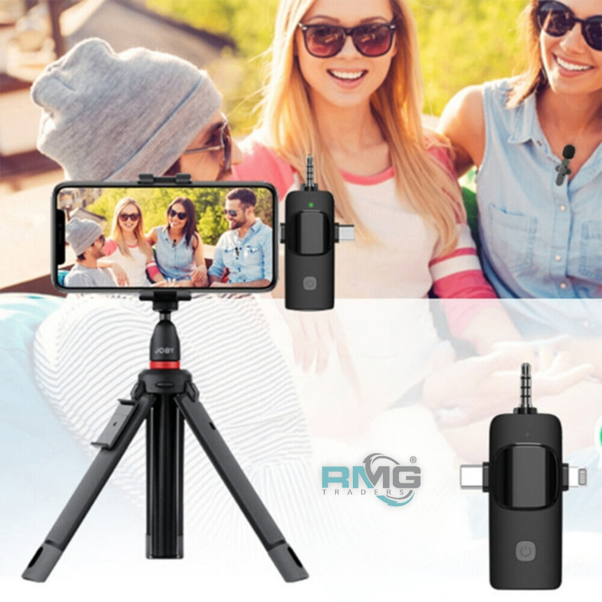 F11-2 Wireless Microphones 3-in-1 Dual Mic Set with Type-C,