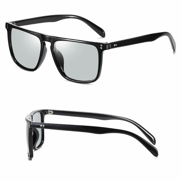 LIOUMO Rivet Square Photochromic Sunglasses