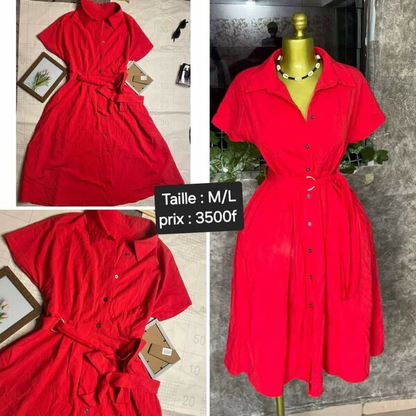 Robe chemise rouge élégante