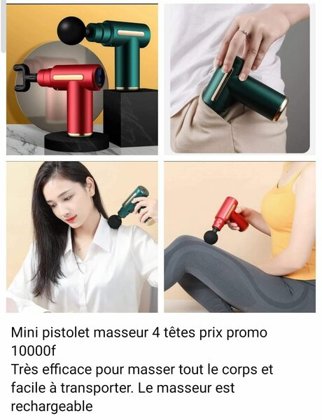 Mini pistolet masseur 4 têtes