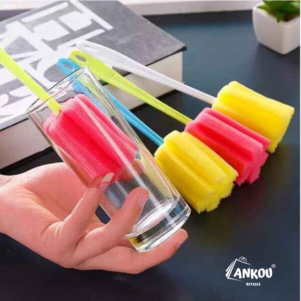 Éponges à manche pour verre lot de 4