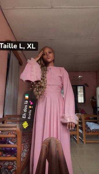 Robe longue élégante rose