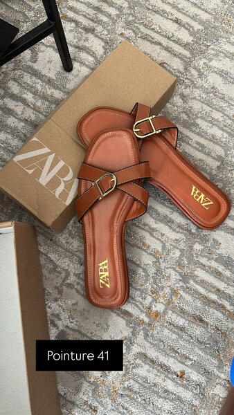 Sandales en cuir marron